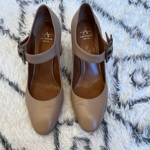 Aquatalia Tan Heels Stylish Leather Pumps